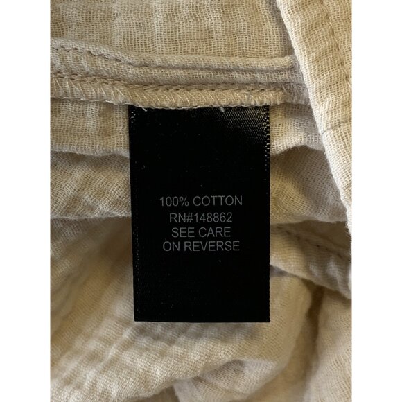 Torrid Plus 5 5X Cotton Gauze Dolman Short Sleeve Shirt Button Down Beige New - Picture 7 of 8